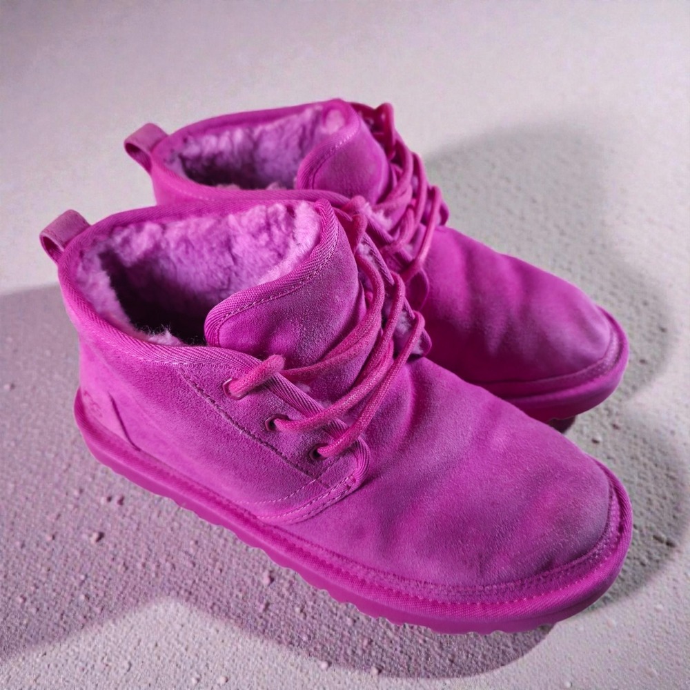 Ugg Neumel Chukka Boot Pink Sherpa Lined Women's Boots‎ Pull On Size 8